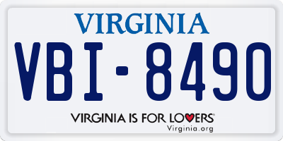 VA license plate VBI8490