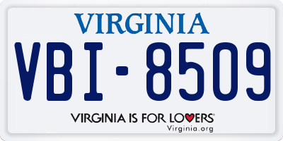 VA license plate VBI8509