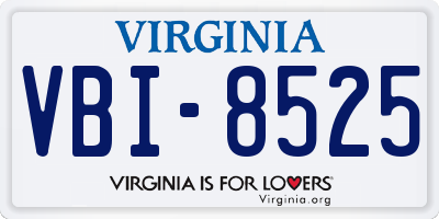 VA license plate VBI8525