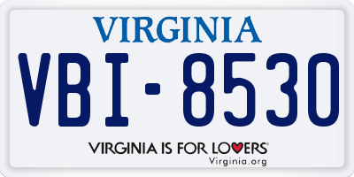 VA license plate VBI8530