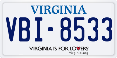 VA license plate VBI8533