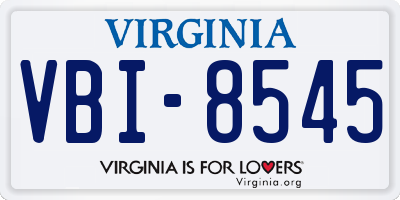 VA license plate VBI8545
