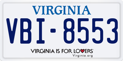 VA license plate VBI8553