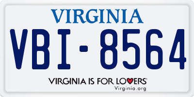 VA license plate VBI8564