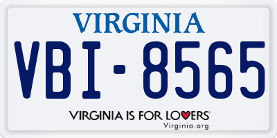 VA license plate VBI8565