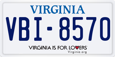 VA license plate VBI8570