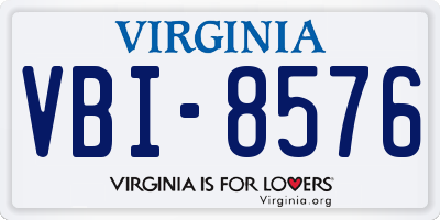 VA license plate VBI8576