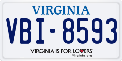 VA license plate VBI8593