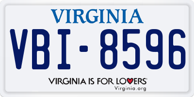VA license plate VBI8596
