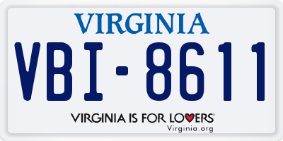 VA license plate VBI8611