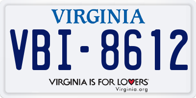 VA license plate VBI8612