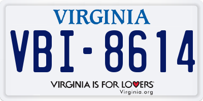 VA license plate VBI8614