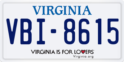 VA license plate VBI8615