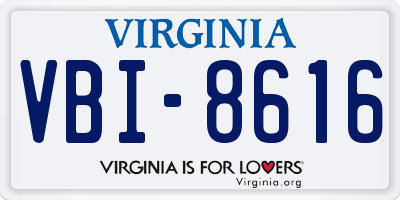 VA license plate VBI8616
