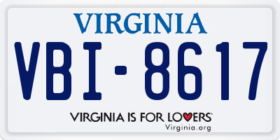 VA license plate VBI8617
