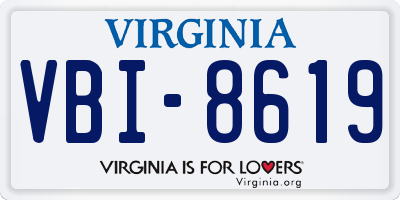 VA license plate VBI8619