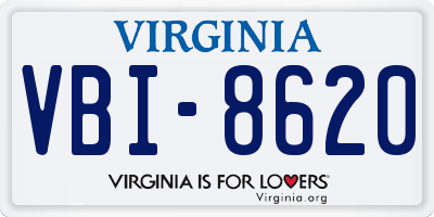 VA license plate VBI8620