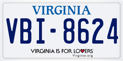VA license plate VBI8624