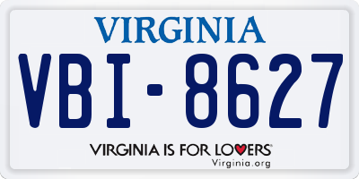VA license plate VBI8627