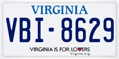 VA license plate VBI8629