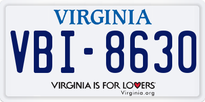 VA license plate VBI8630