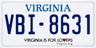 VA license plate VBI8631