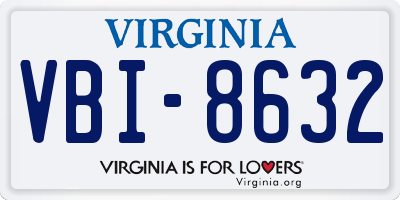 VA license plate VBI8632