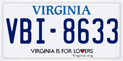 VA license plate VBI8633