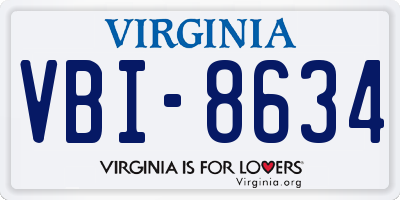 VA license plate VBI8634