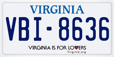 VA license plate VBI8636