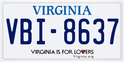 VA license plate VBI8637