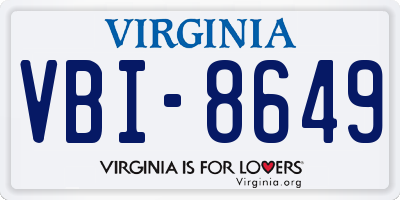 VA license plate VBI8649