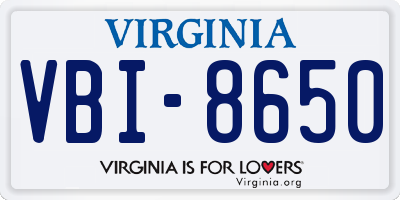 VA license plate VBI8650