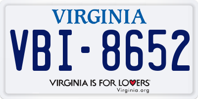 VA license plate VBI8652