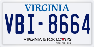 VA license plate VBI8664
