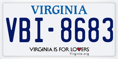 VA license plate VBI8683