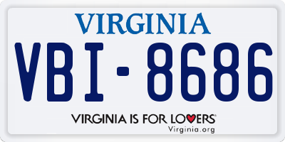 VA license plate VBI8686