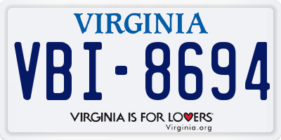 VA license plate VBI8694