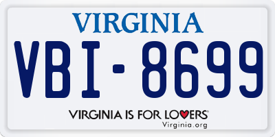 VA license plate VBI8699