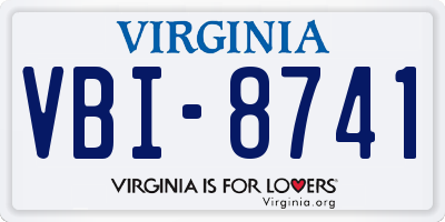 VA license plate VBI8741
