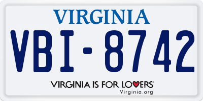 VA license plate VBI8742