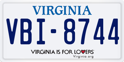 VA license plate VBI8744