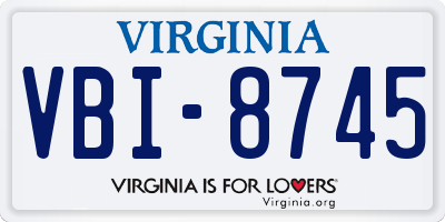 VA license plate VBI8745