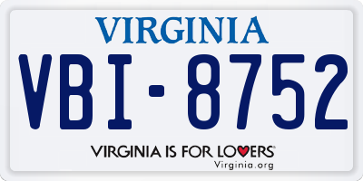 VA license plate VBI8752