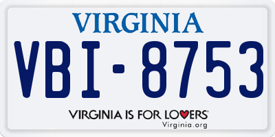 VA license plate VBI8753