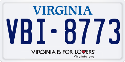 VA license plate VBI8773
