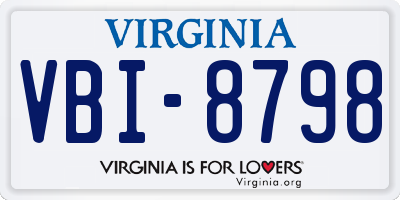 VA license plate VBI8798