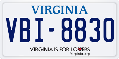 VA license plate VBI8830