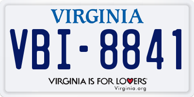 VA license plate VBI8841