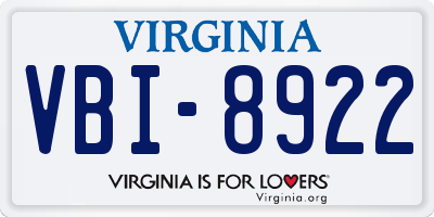 VA license plate VBI8922